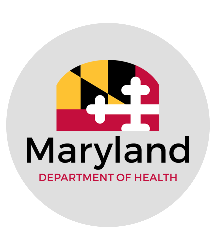 Maryland Department of Health logo inside circular container.